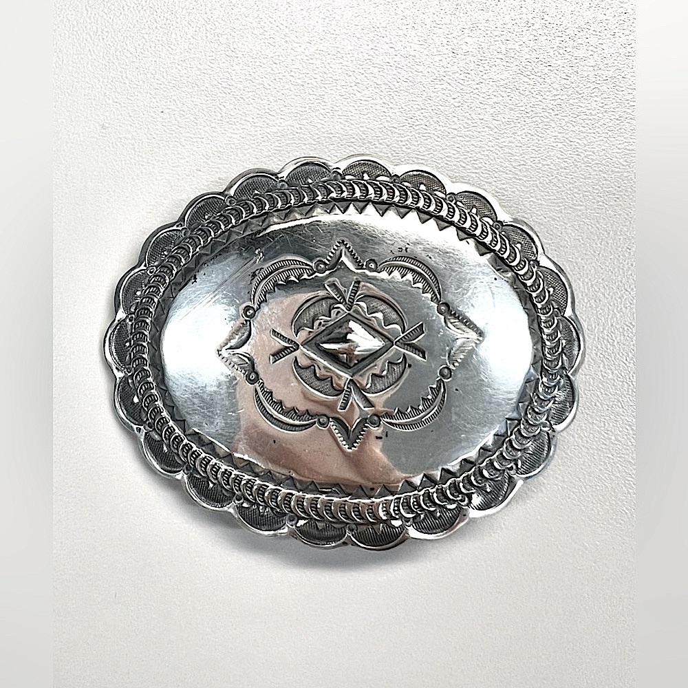 Southwest DA Harris Santa Fe Sterling Concho Belt Buckle